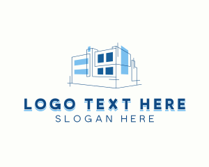 Architecture - Blueprint Building Architecture logo design