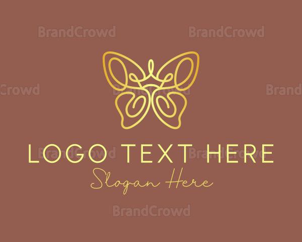 Golden Butterfly Crown Logo