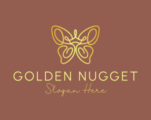 Golden Butterfly Crown logo design