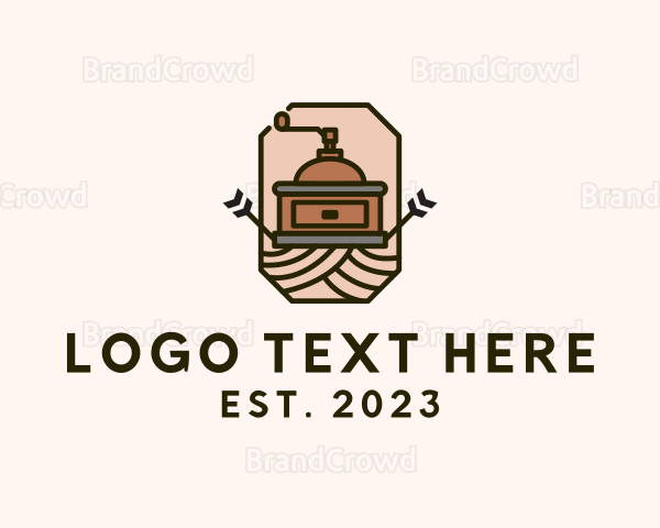 Coffee Grinder Badge Logo