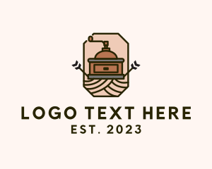 Brew - Coffee Grinder Badge logo design