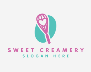 Pink Heart Whisk logo design