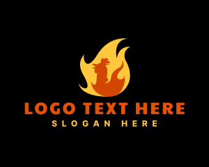 Hot - Spicy Chicken Fire logo design