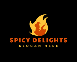 Spicy - Spicy Chicken Fire logo design
