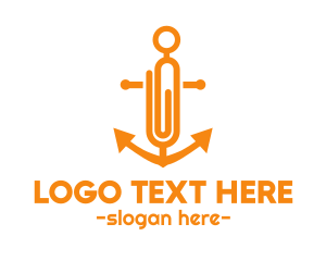 Navy - Anchor Paper Clip logo design