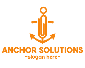 Anchor Paper Clip logo design