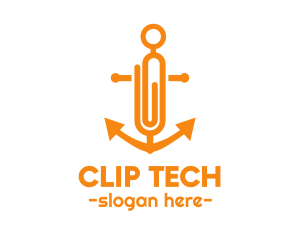 Clip - Anchor Paper Clip logo design