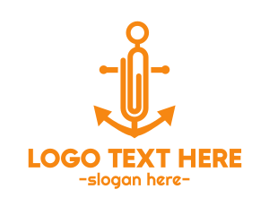 Clip - Anchor Paper Clip logo design