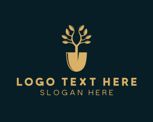 Landscaper - Plant Shovel Gardener Landscaping logo design