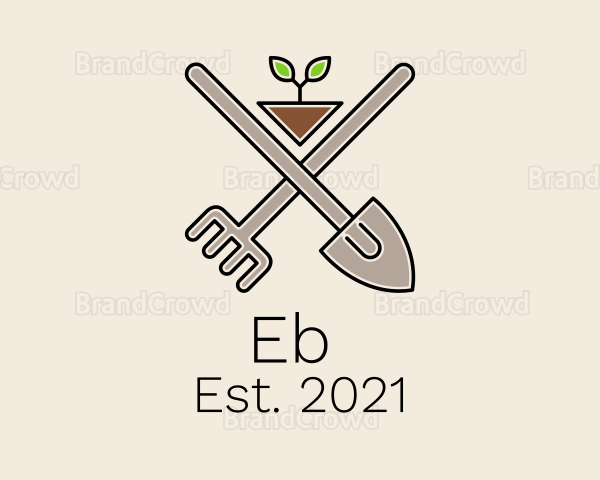 Gardening Spade Rake Logo