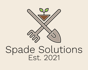 Spade - Gardening Spade Rake logo design