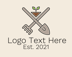 Tool Shed - Gardening Spade Rake logo design