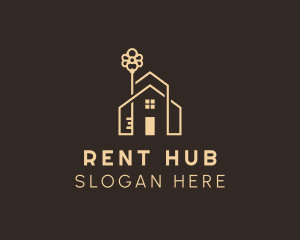 Rent - House Key Residence logo design