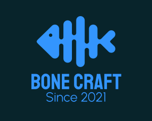 Bone - Blue Fish Bone logo design