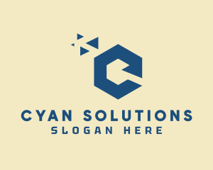 Professional Hexagon Letter C logo design