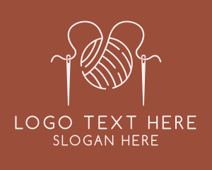 Cotton - Yarn Ball Needle logo design