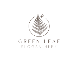 Rustic Fern Leaf logo design