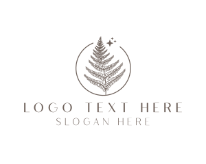 Yoga - Rustic Fern Leaf logo design