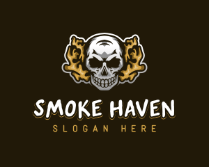 Skull Smoke Character logo design