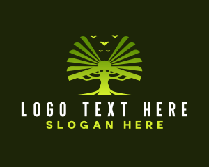 School - Tree Leaf Pages logo design