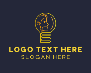 Idea - Yellow Lightbulb Man logo design