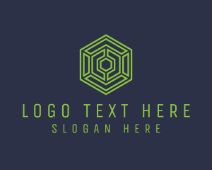 Maze - Tech Hexagon Maze logo design