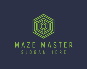 Tech Hexagon Maze  logo design