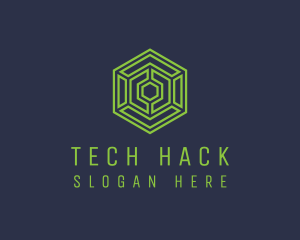 Tech Hexagon Maze  logo design