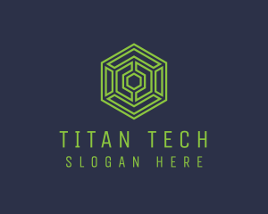 Tech Hexagon Maze  logo design