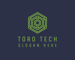 Tech Hexagon Maze  logo design