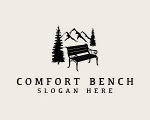 Bench - Nature Park Bench logo design