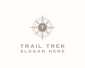 Hike - Travel Compass Navigation logo design