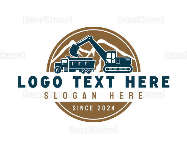 Truck Excavator Mining Logo