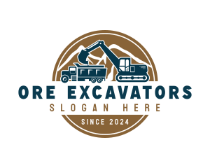 Truck Excavator Mining logo design