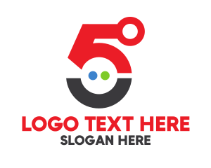 Numeral - Futuristic Number 5 logo design