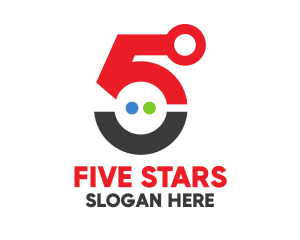 Five - Futuristic Number 5 logo design