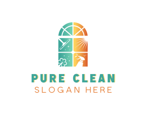 Window Cleaning Squeegee  logo design