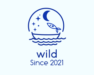 Ocean - Starry Night Fishing logo design