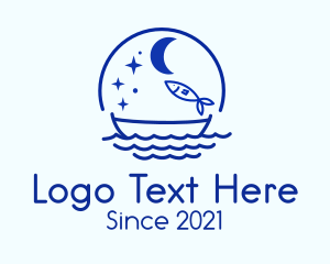 Boat - Starry Night Fishing logo design