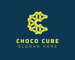 Industrial Company Cube Letter C logo design
