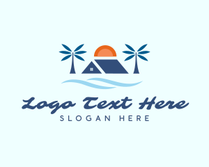 Coast - Palm Tree Sun House logo design