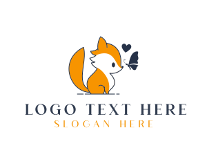 Foxy - Fox Butterfly Wildlife Safari logo design