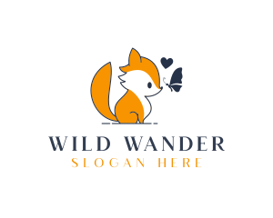 Fox Butterfly Wildlife Safari  logo design