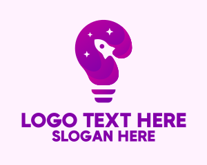 Purple Rocket Light Bulb  Logo