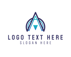 Corporate - Modern Rocket Line Art Letter A logo design