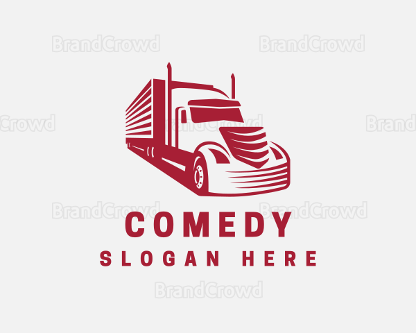 Red Logistics Freight Truck Logo