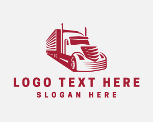 Transportation - Red Logistics Freight Truck logo design
