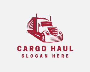 Red Logistics Freight Truck  logo design