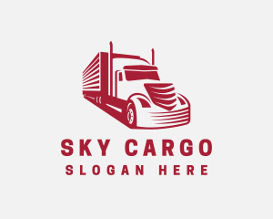 Red Logistics Freight Truck  logo design