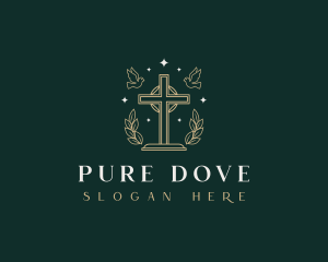 Cross Dove Religion logo design